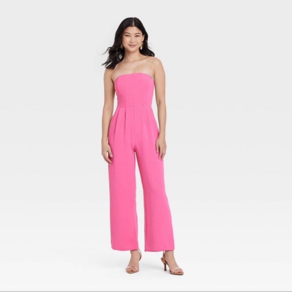 A New Day Women’s Strapless Jumpsuit - Hot Pink Size Extra Large NWT